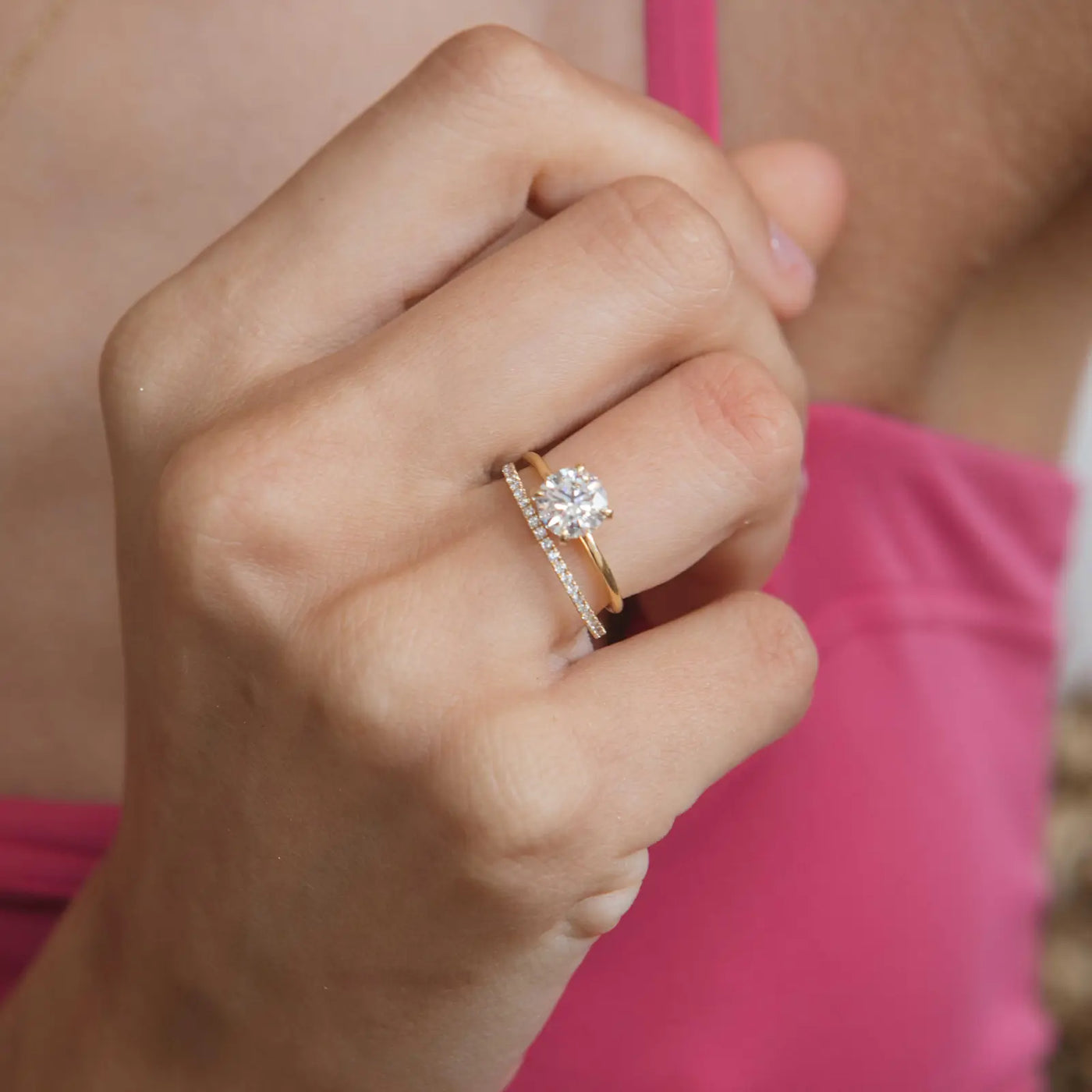 1.30CT Round Cut Solitaire Moissanite Engagement Ring