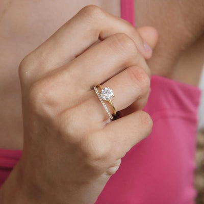 1.30CT Round Cut Solitaire Moissanite Engagement Ring