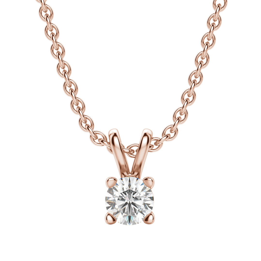 0.25-1.0 CT Round Solitaire F/VS Lab Grown Diamond Necklace