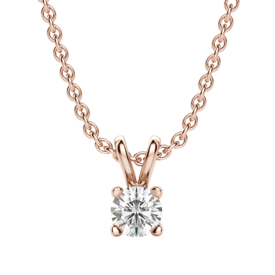 0.25-1.0 CT Round Solitaire F/VS Lab Grown Diamond Necklace