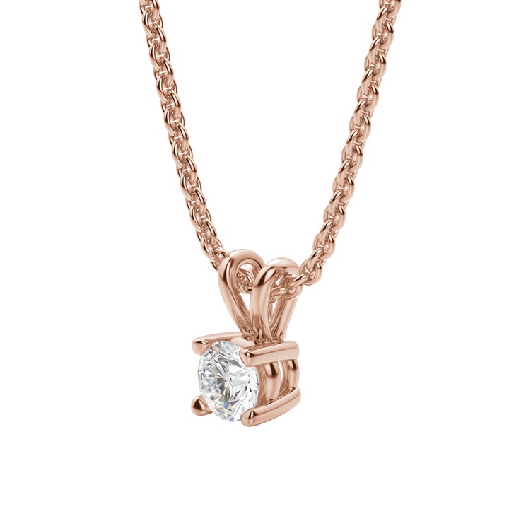 0.25-1.0 CT Round Solitaire F/VS Lab Grown Diamond Necklace