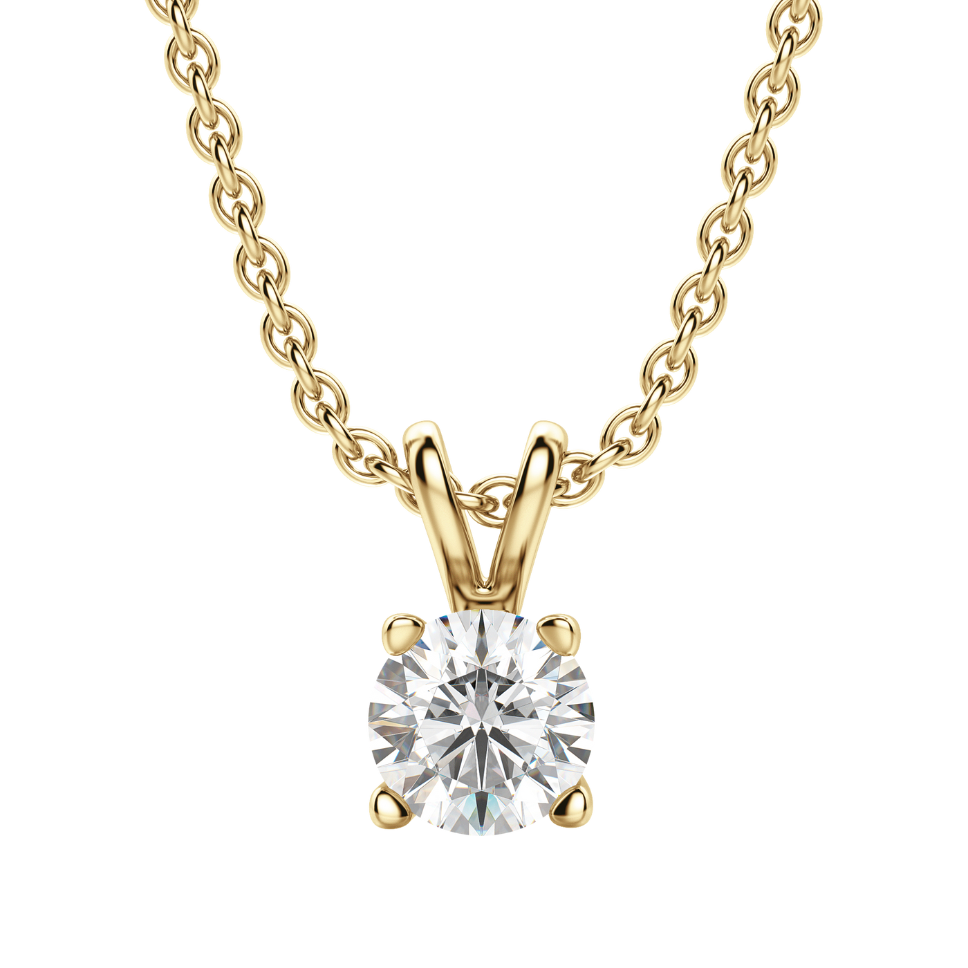 0.25-1.0 CT Round Solitaire F/VS Lab Grown Diamond Necklace