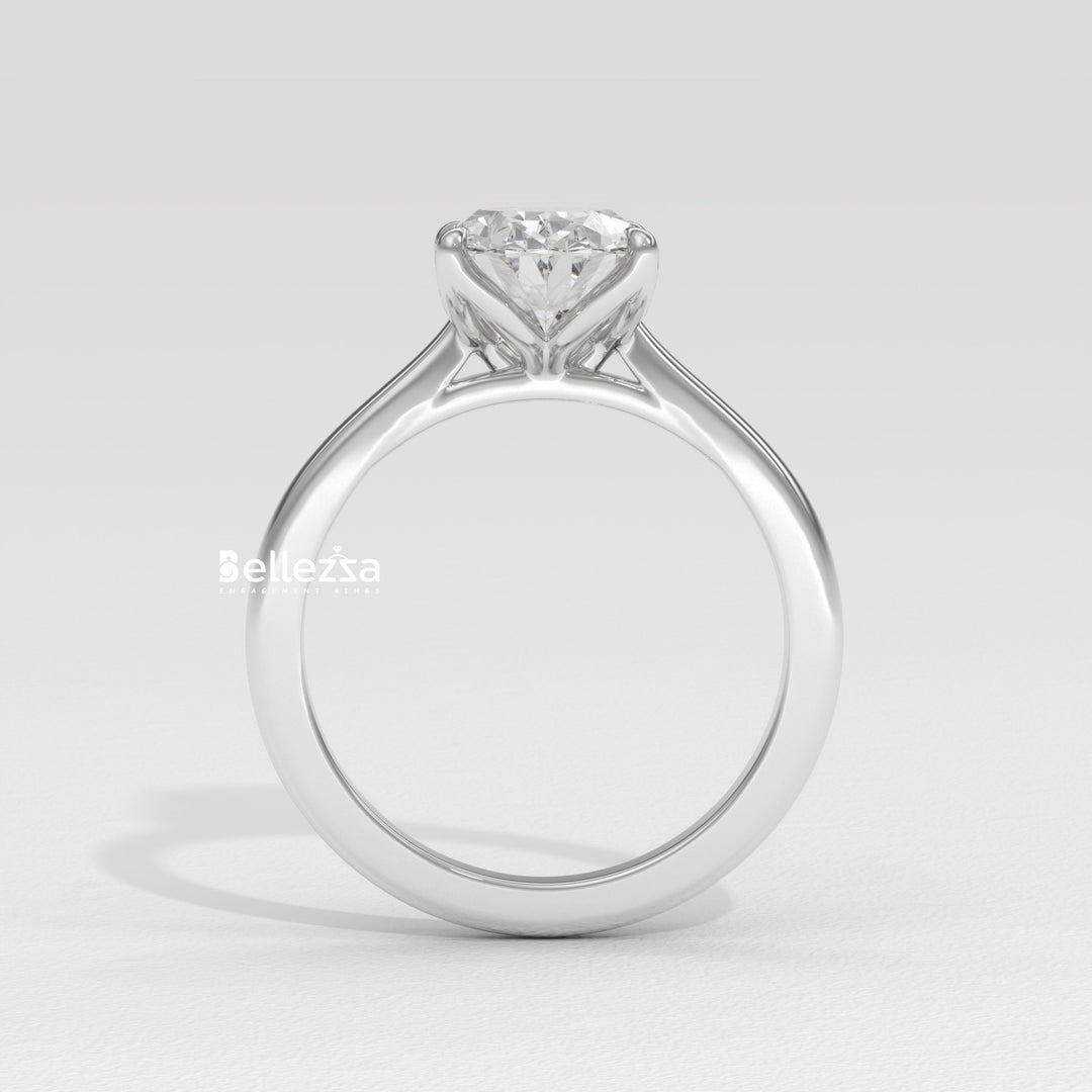 1.0-2.0CT Oval Diamond Solitaire Setting Lab Grown Engagement Ring