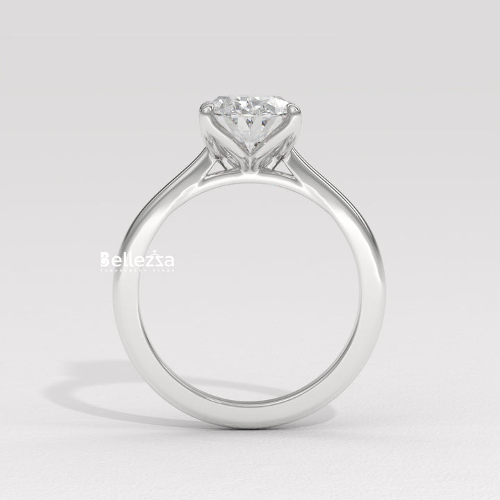 1.0-2.0CT Oval Diamond Solitaire Setting Lab Grown Engagement Ring