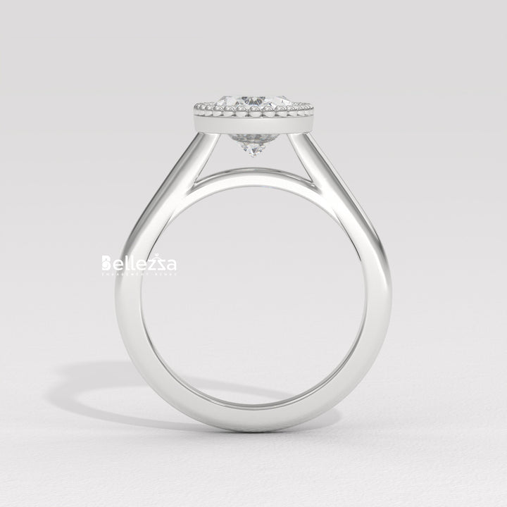 1.50-2.50CT Oval Diamond Vintage Bezel Setting Lab Grown Engagement Ring