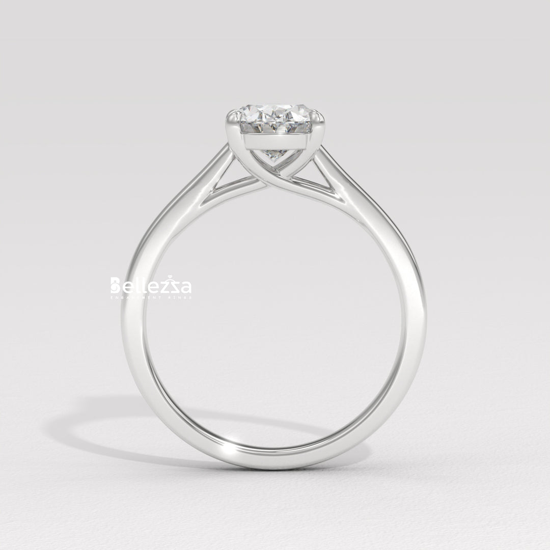 1.0-2.0CT Oval Diamond Solitaire Setting Lab Grown Engagement Ring