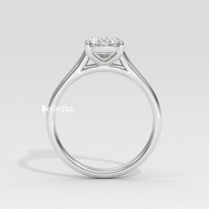 1.0-2.0CT Oval Diamond Solitaire Lab Grown Engagement Ring