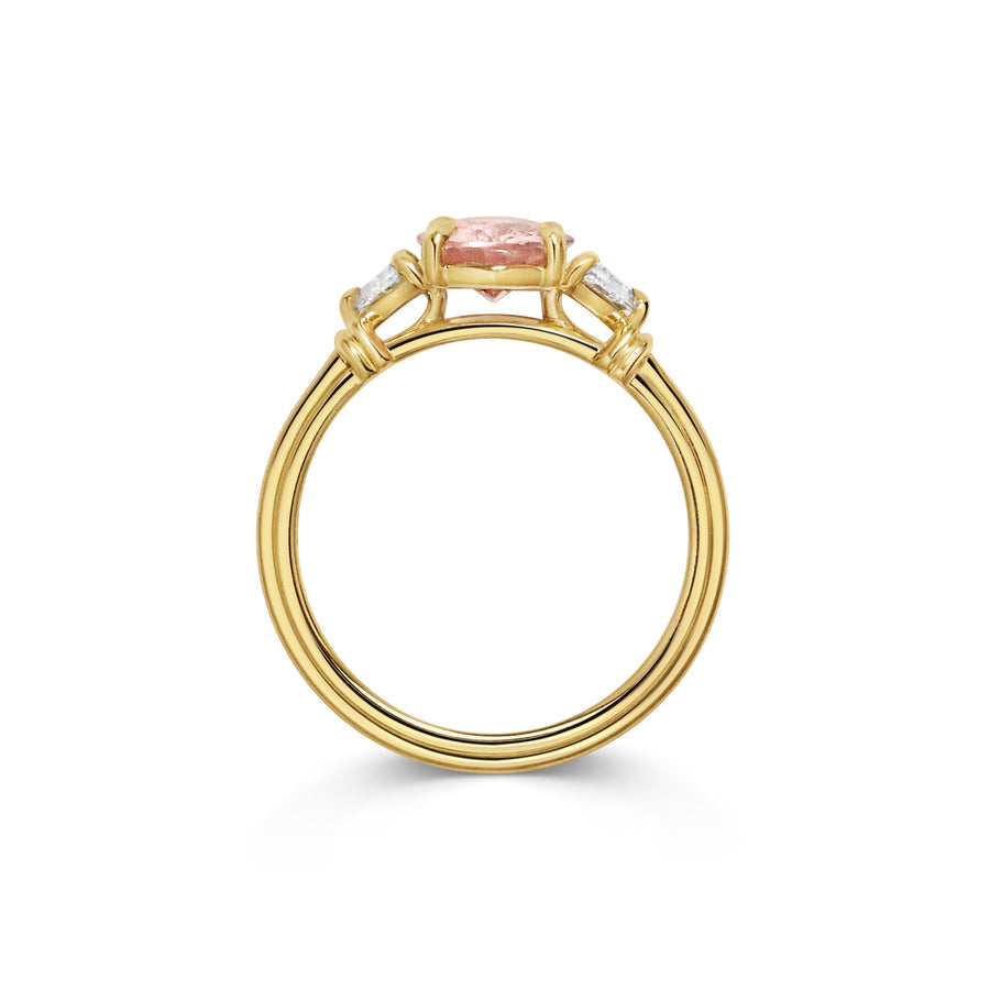 1.50CT Fancy Pink Oval Cut Three Stone Lab Grown Engagement Ring