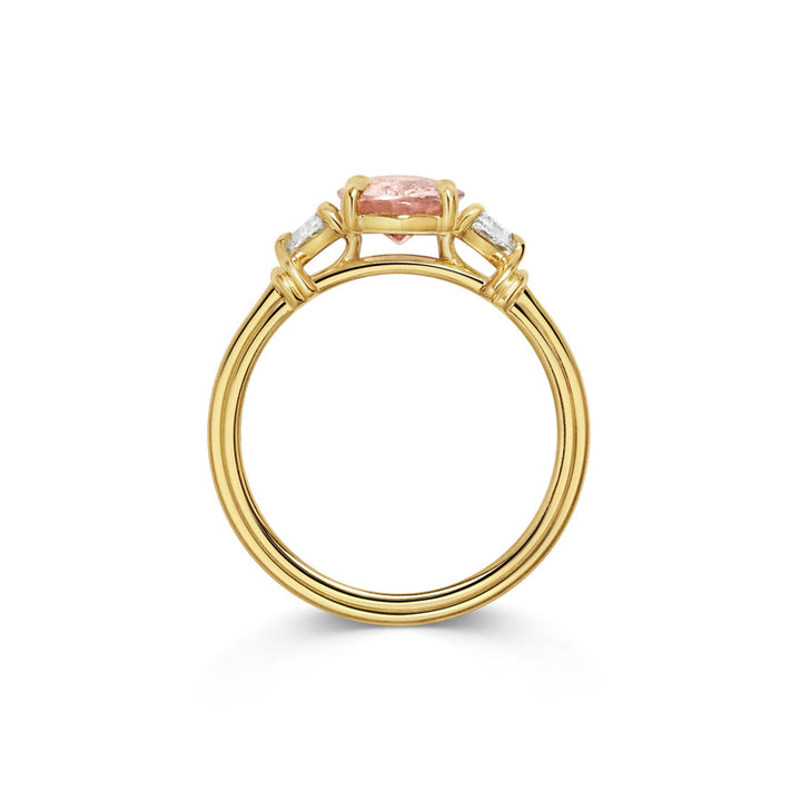 1.50CT Fancy Pink Oval Cut Three Stone Lab Grown Engagement Ring