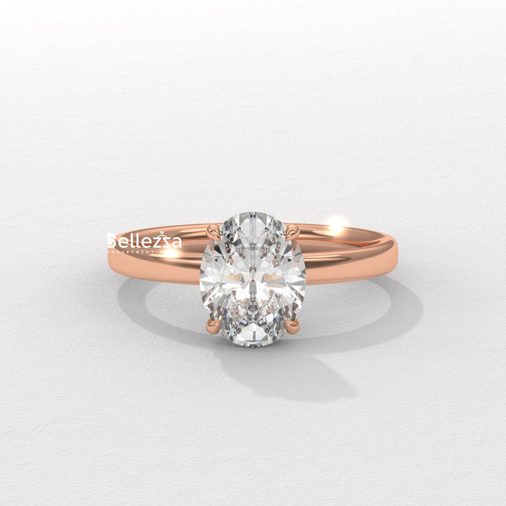 1.50-2.50CT Oval Diamond Solitaire Setting Lab Grown Engagement Ring