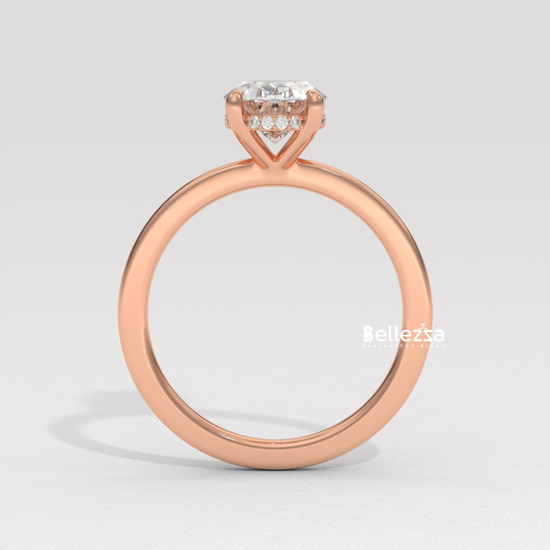 1.50-2.50CT Oval Diamond Hidden Halo Lab Grown Engagement Ring