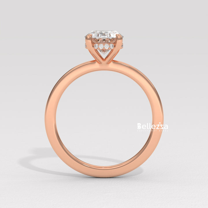 1.50-2.50CT Oval Diamond Hidden Halo Lab Grown Engagement Ring