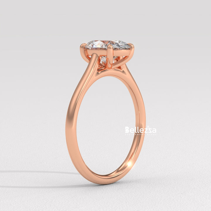 1.0-2.0CT Oval Diamond Solitaire Lab Grown Engagement Ring