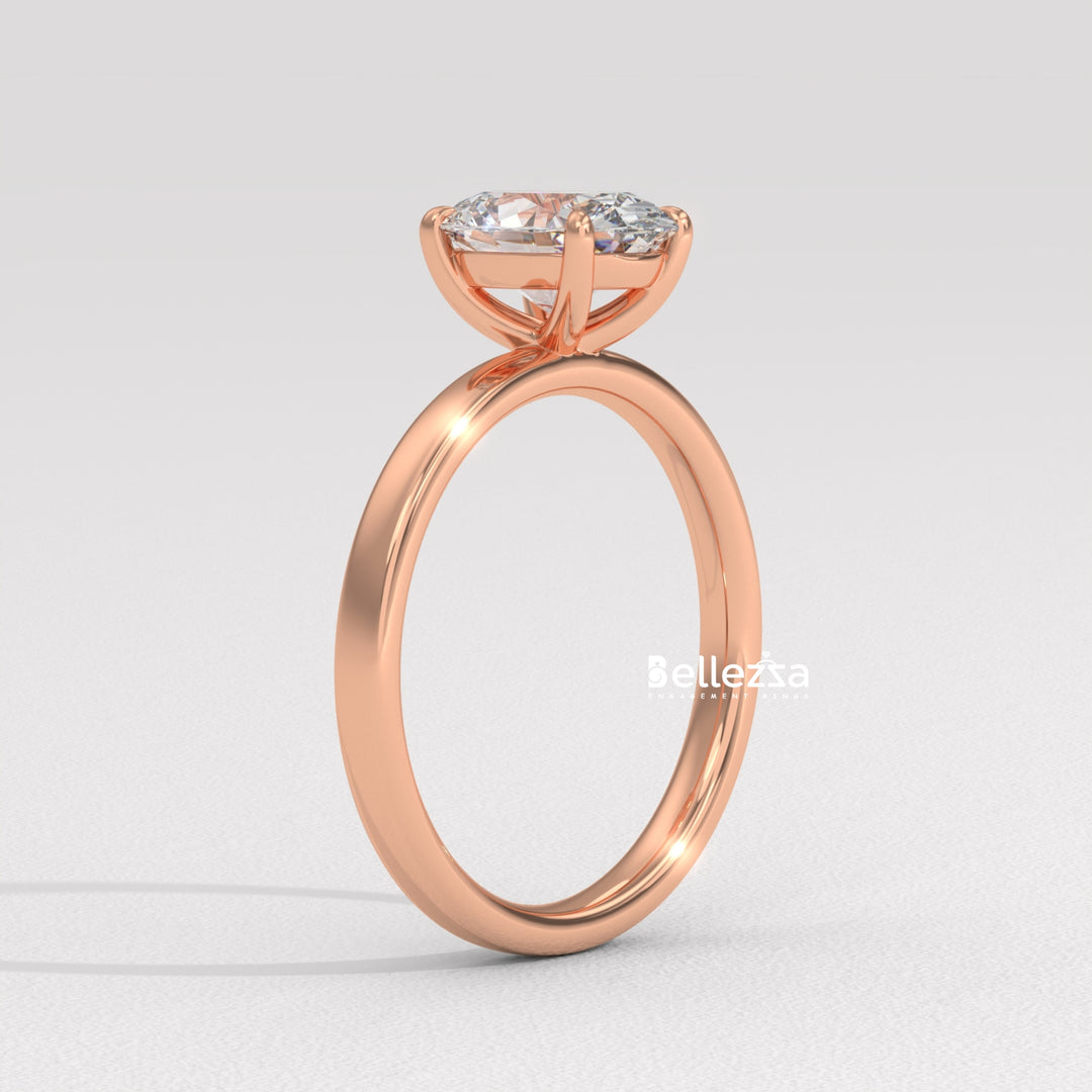 1.50-2.50CT Oval Diamond Solitaire Setting Lab Grown Engagement Ring