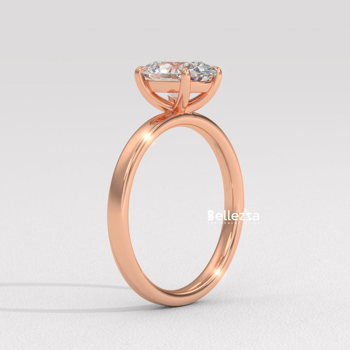 1.50-2.50CT Oval Diamond Solitaire Setting Lab Grown Engagement Ring