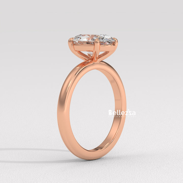 1.50-2.50CT Oval Cut Solitaire Diamond Lab Grown Engagement Ring