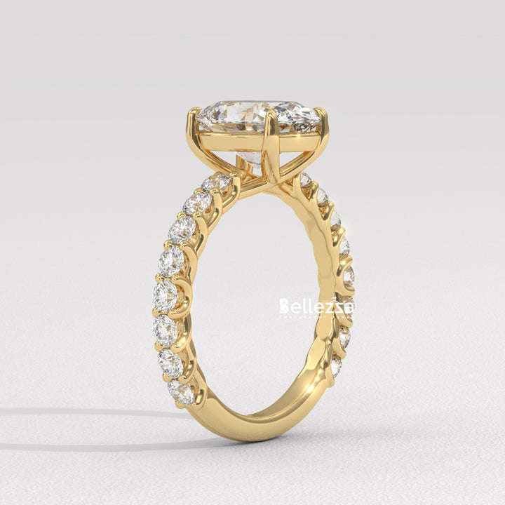 1.50-2.50CT Oval Cut Pave Setting Lab Grown Engagement Ring