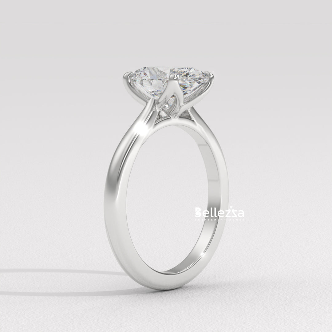 1.0-2.0CT Oval Diamond Solitaire Setting Lab Grown Engagement Ring