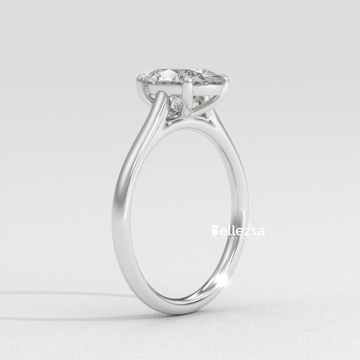 1.0-2.0CT Oval Diamond Solitaire Lab Grown Engagement Ring