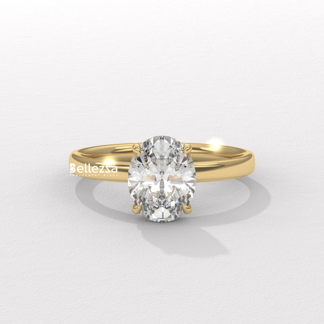 1.50-2.50CT Oval Diamond Solitaire Setting Lab Grown Engagement Ring