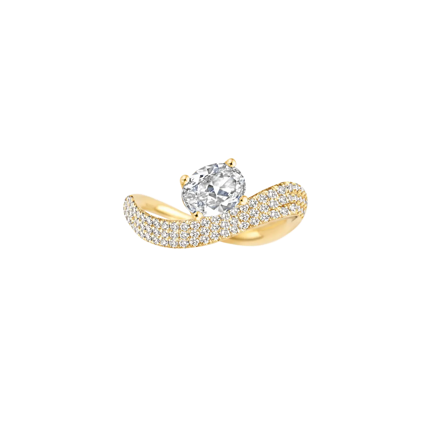 1.20CT Oval Cut Cluster Diamond Moissanite Engagement Ring