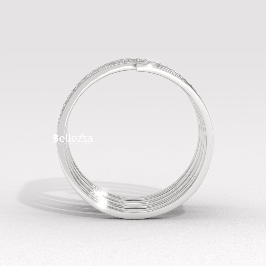 Round Diamond Spiral Style Unique Lab Grown Wedding Ring