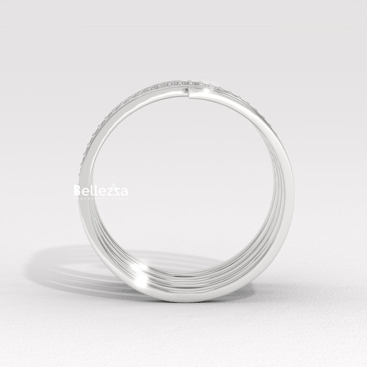 Round Diamond Spiral Style Unique Lab Grown Wedding Ring