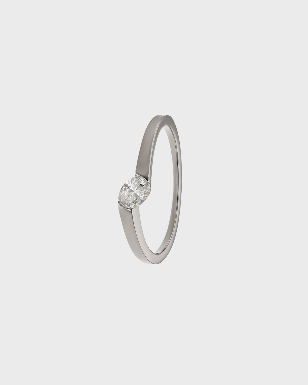 0.30 TCW Oval  Lab Grown Diamond Minimalist Ring