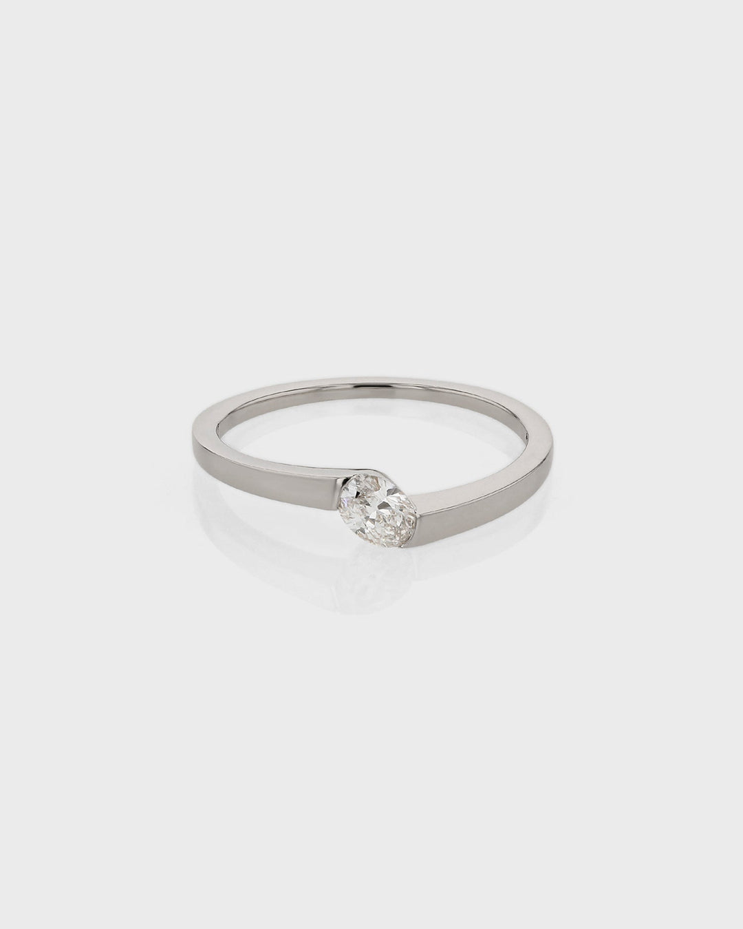 0.30 TCW Oval  Lab Grown Diamond Minimalist Ring