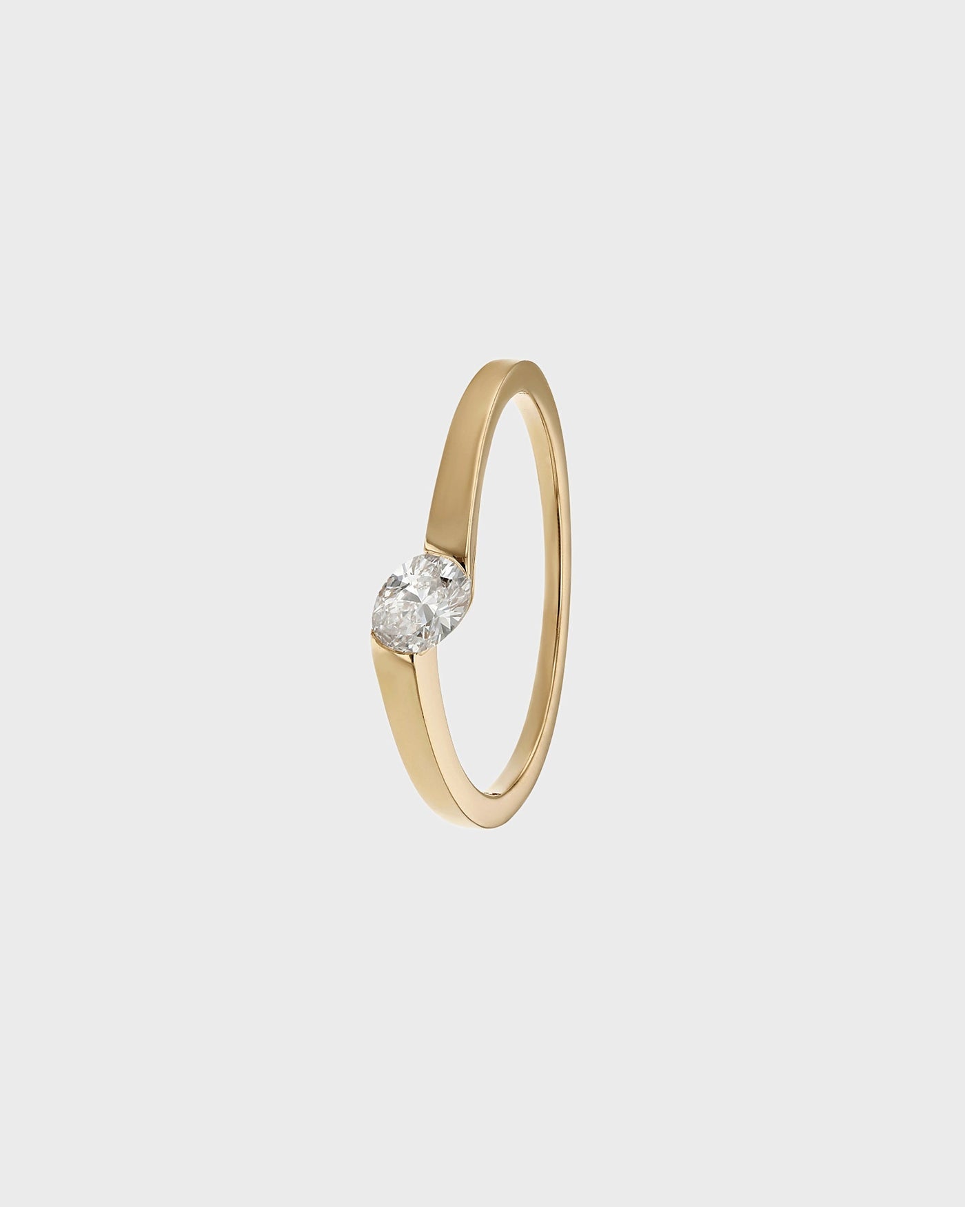 0.30 TCW Oval  Lab Grown Diamond Minimalist Ring
