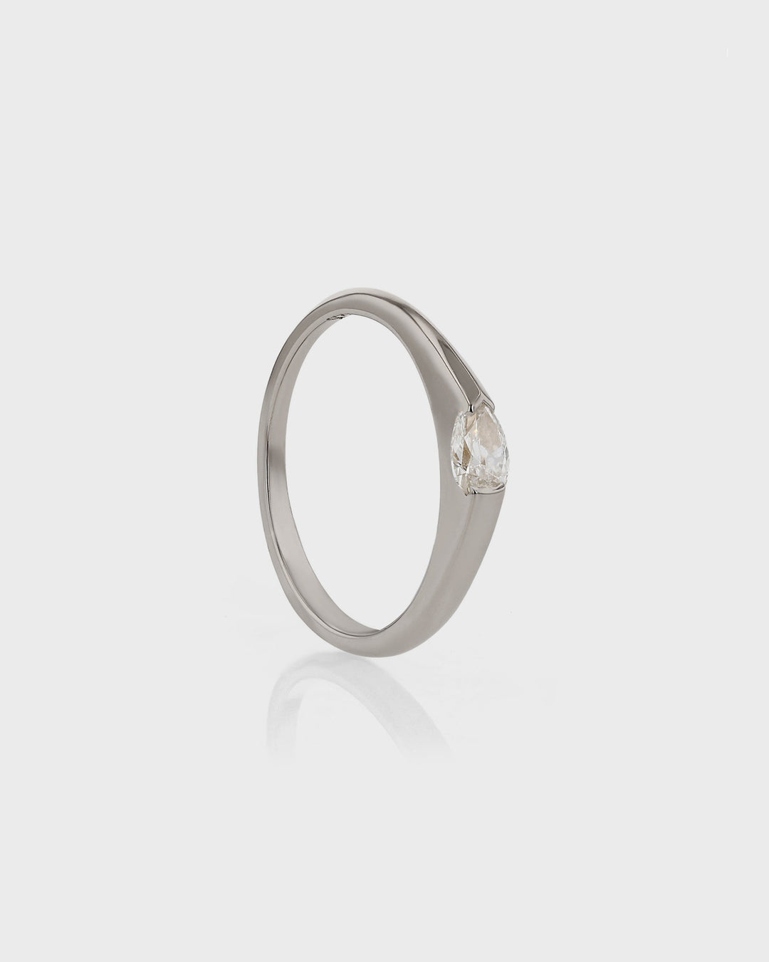 0.30 TCW Pear  Lab Grown Diamond Minimalist Ring