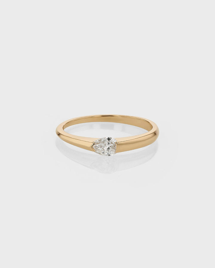 0.30 TCW Pear  Lab Grown Diamond Minimalist Ring