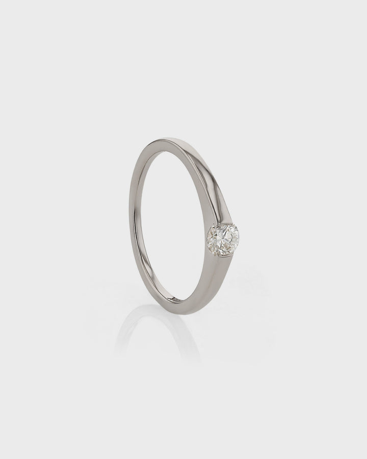 0.30 TCW Round  Lab Grown Diamond Minimalist Ring
