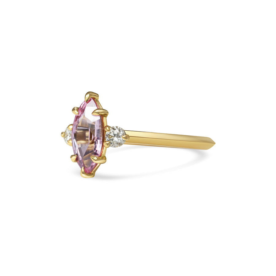 1.50CT Fancy Pink Marquise Diamond Three Stone Lab Grown Engagement Ring
