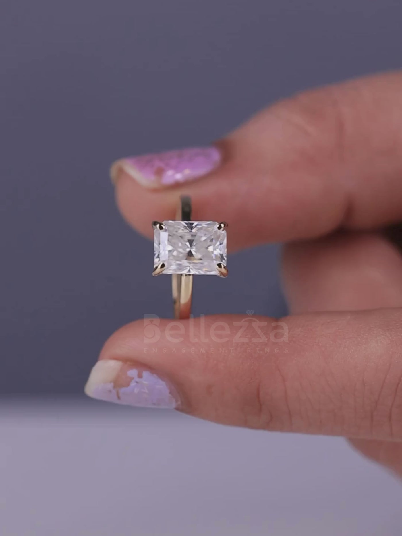 1.50CT Radiant Cut Diamond Solitaire Moissanite Engagement Ring