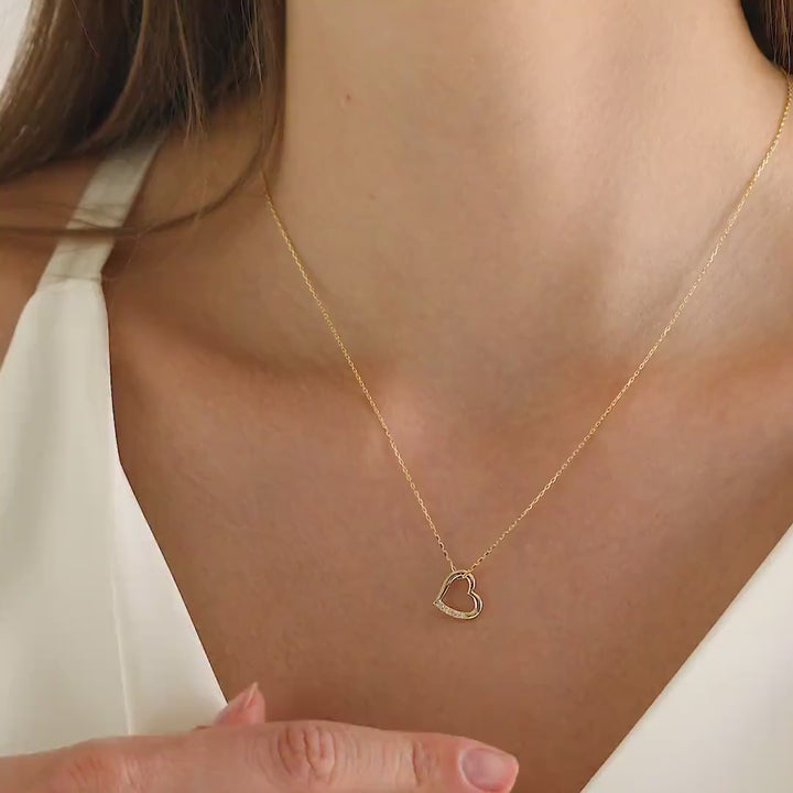 0.5TCW Heart Moissanite Diamond Necklace for Women