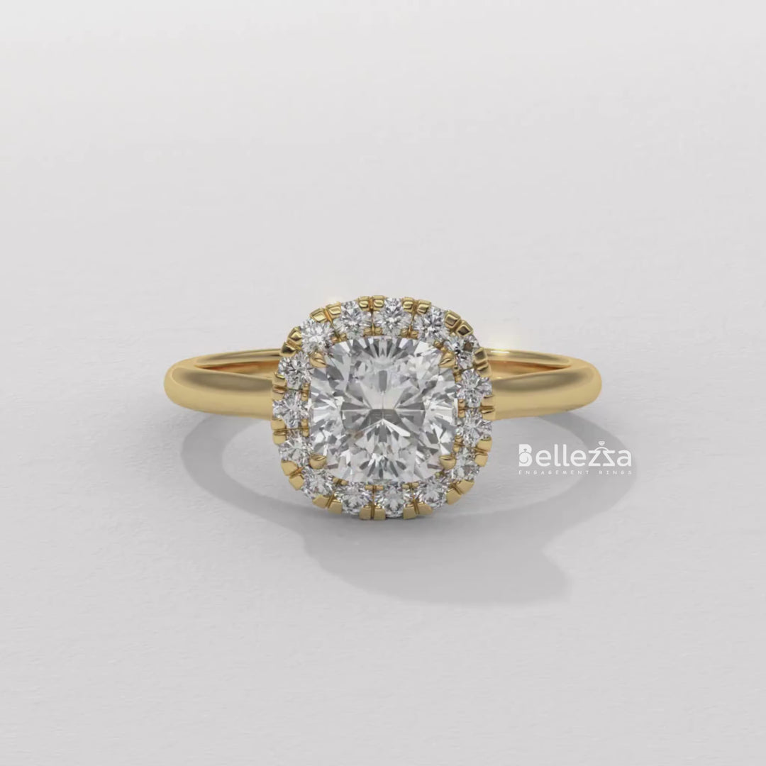 cushion cut prong setting