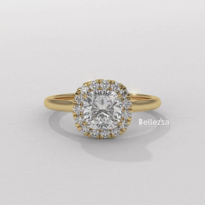 cushion cut prong setting