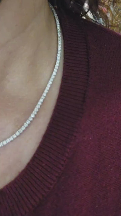 5.83TCW Round Moissanite Tennis Diamond Necklace for Women