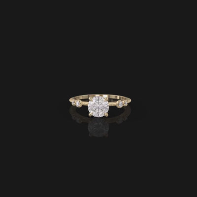 1.0 CT Round Cut Moissanite Unique Engagement Ring