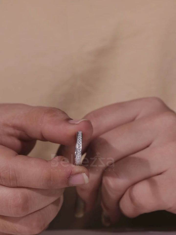 0.50TCW Round Cut Unique Eternity Wedding Band For Her