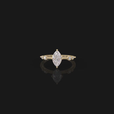 1.0 CT Marquise Cut Moissanite Unique Engagement Ring