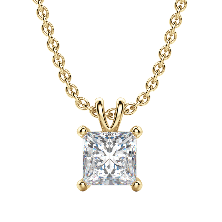 0.25 CT- 1.0 CT Princess Solitaire F/VS Lab Grown Diamond Necklace