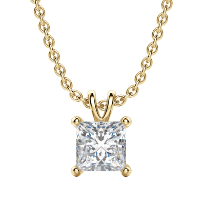 0.25 CT- 1.0 CT Princess Solitaire F/VS Lab Grown Diamond Necklace