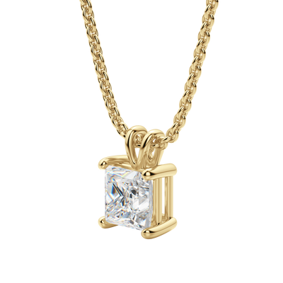 0.25 CT- 1.0 CT Princess Solitaire F/VS Lab Grown Diamond Necklace