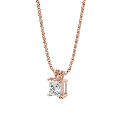0.25 CT- 1.0 CT Princess Solitaire F/VS Lab Grown Diamond Necklace