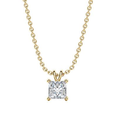 0.25 CT- 1.0 CT Princess Solitaire F/VS Lab Grown Diamond Necklace