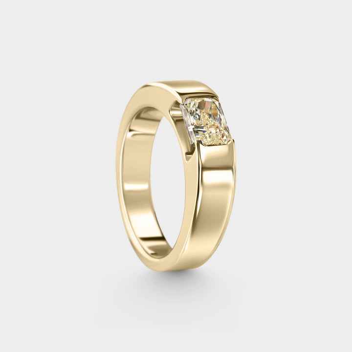 1.0CT Warm White Radiant Diamond Unqiue Solitaire Lab Grown Wedding Ring