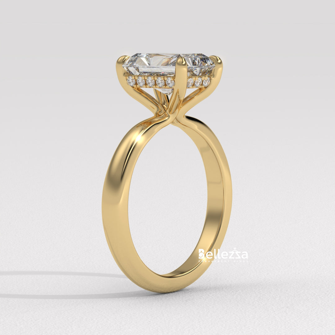 2.0-2.50CT Radiant Cut Hidden Halo Lab Grown Engagement Ring