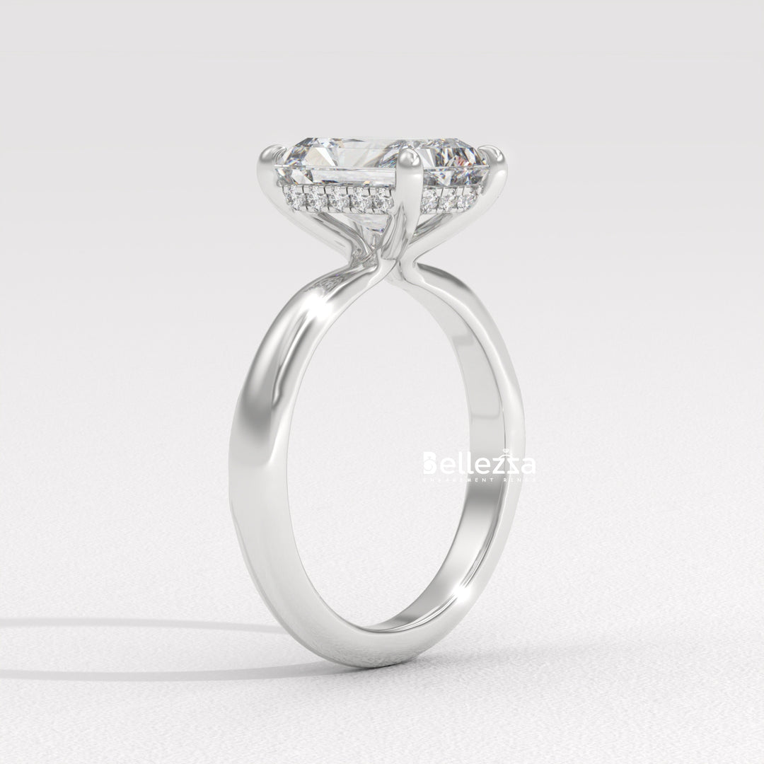1.50-2.50CT Radiant  Cut Hidden Halo Lab Grown Engagement Ring